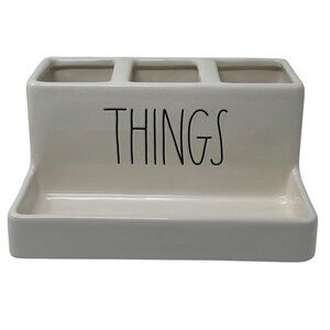 Rae Dunn Ceramic THINGS Organizer Desk Caddy Pen Holder Kitchen Office College